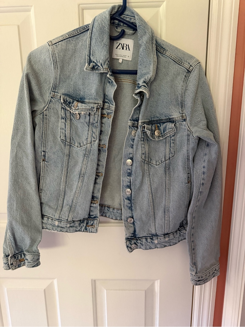 ZARA Washed Light Blue Denim Jacket - Classic Jean Coat